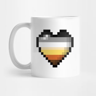 Large Pixel Heart Design in Gay Bear Pride Flag Colors Mug